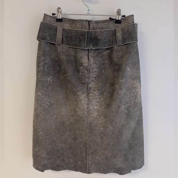 Vintage Leather Skirt With fringe Belt - Picture 2 of 12